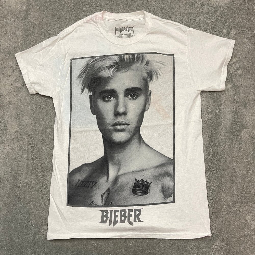 Justin Beiber Sorry T-Shirt Mens Small White Purpose Tour Tee Short Sleeve